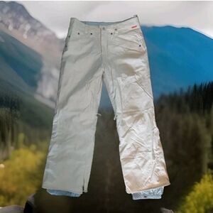 Burton Nwot Women’s Snowpant Ski Outdoors sports Beige Pink Embroidery L